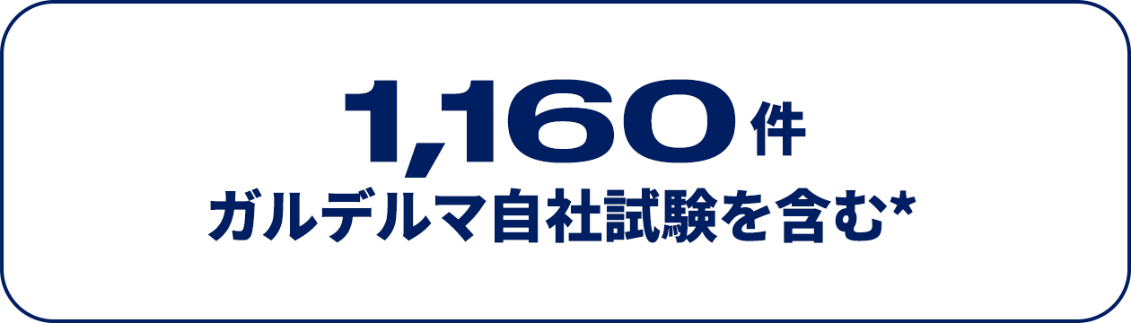 1,160件ガルデルマ自社試験を含む*